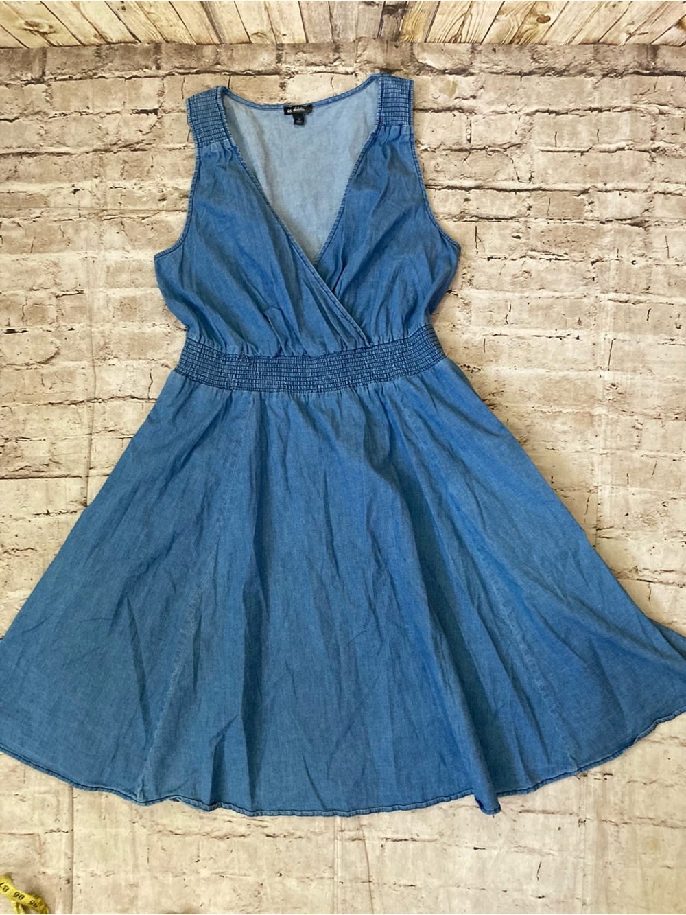 🔥 Blu dahlia sleeveless denim, detailed summer cotton dress size L/XL